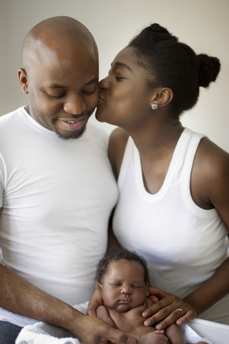 Young black nigerian family